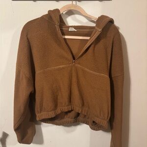 Cotton On Brown Fleece Crop Jacket